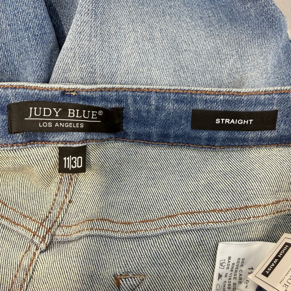 Judy Blue Jeans Women's 11/30 Blue Cropped Straight Leg High Waist NWT - Picture 8 of 14
